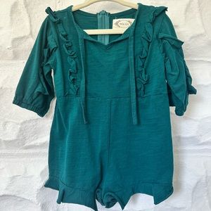 One piece girls toddler Mia Joy from Joyfolie cute green romper 2T